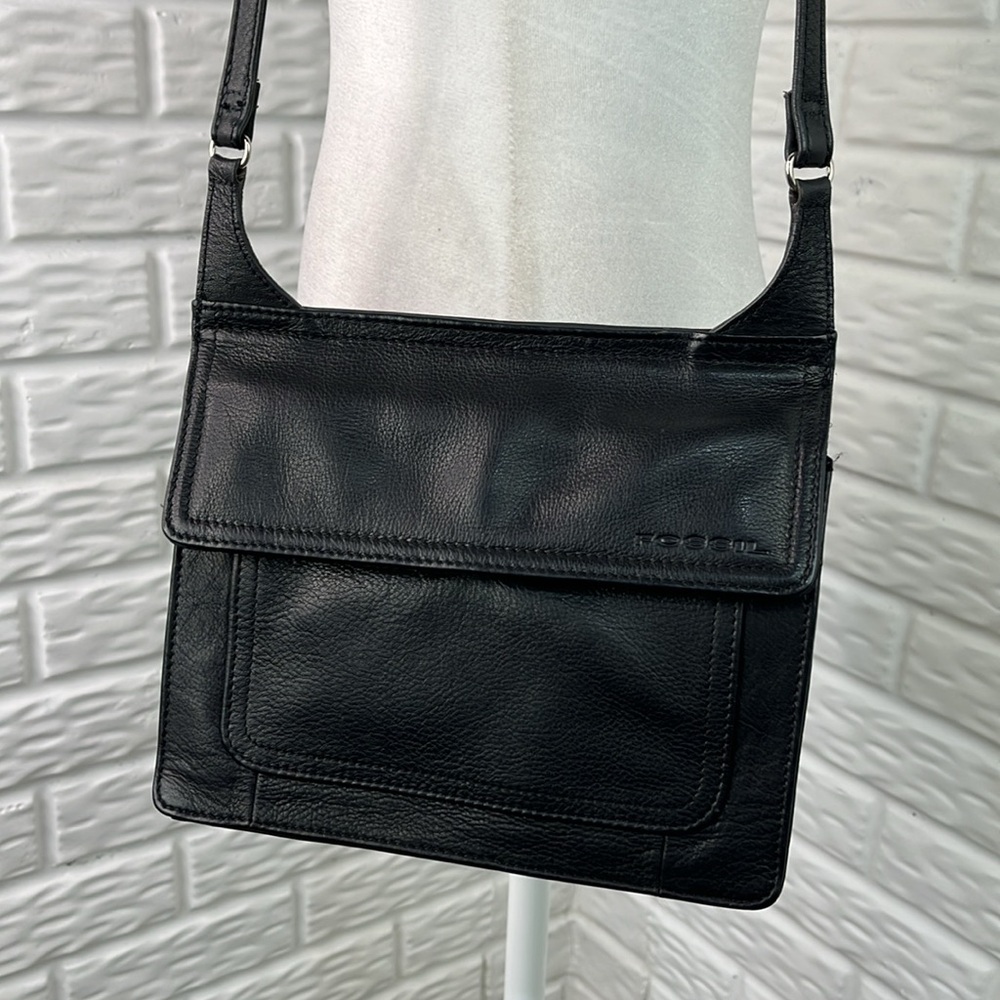 Black Leather Crossbody Bag - Classic Women’s Shoulder Bag